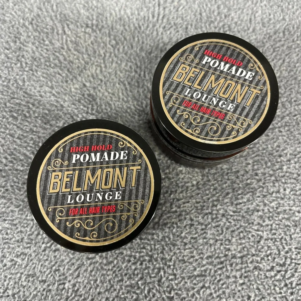 2x Belmont Lounge Pomade Men 4oz Bourbon Oak High Hold Texture Styling Wax READ